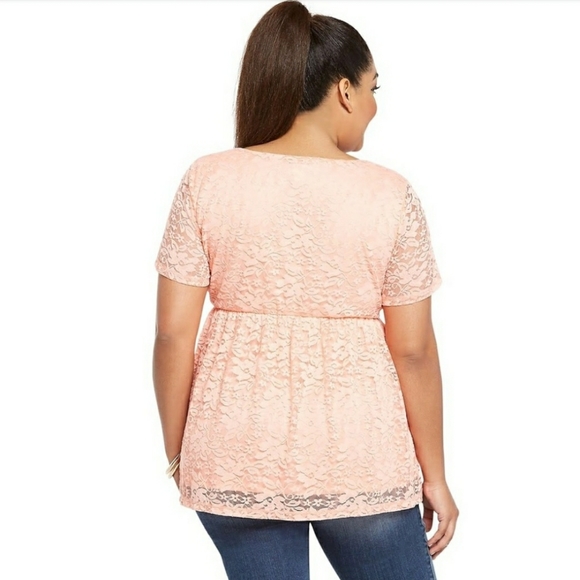 Torrid | 0X | Boho Peach Lace NWT Blouse - Picture 2 of 6